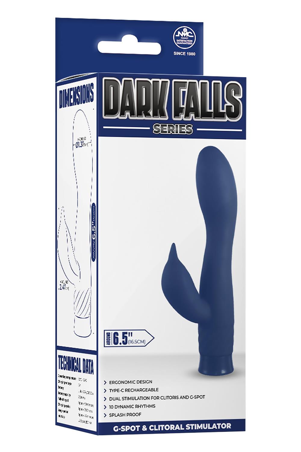 NMC 6.5 INCH RECHARGEABLE SILICONE 10 FUNCTIONS SPEED VIBRATOR BLUE