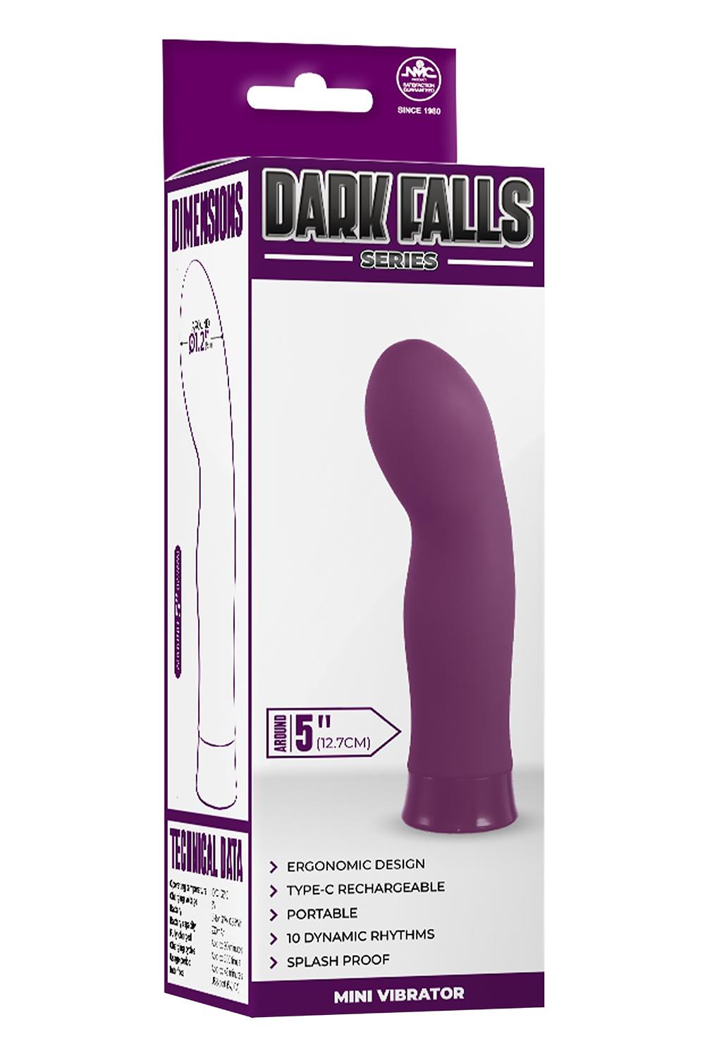 NMC 5 INCH RECHARGEABLE SILICONE 10 FUNCTIONS SPEED VIBRATOR PURPLE