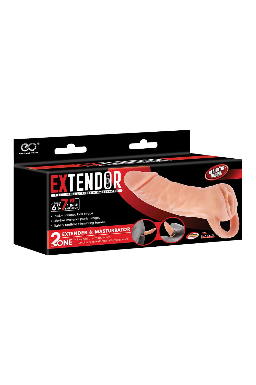 NMC TWO IN ONE 7 INCH PENIS EXTENDER AND MASTURBATOR FLESH