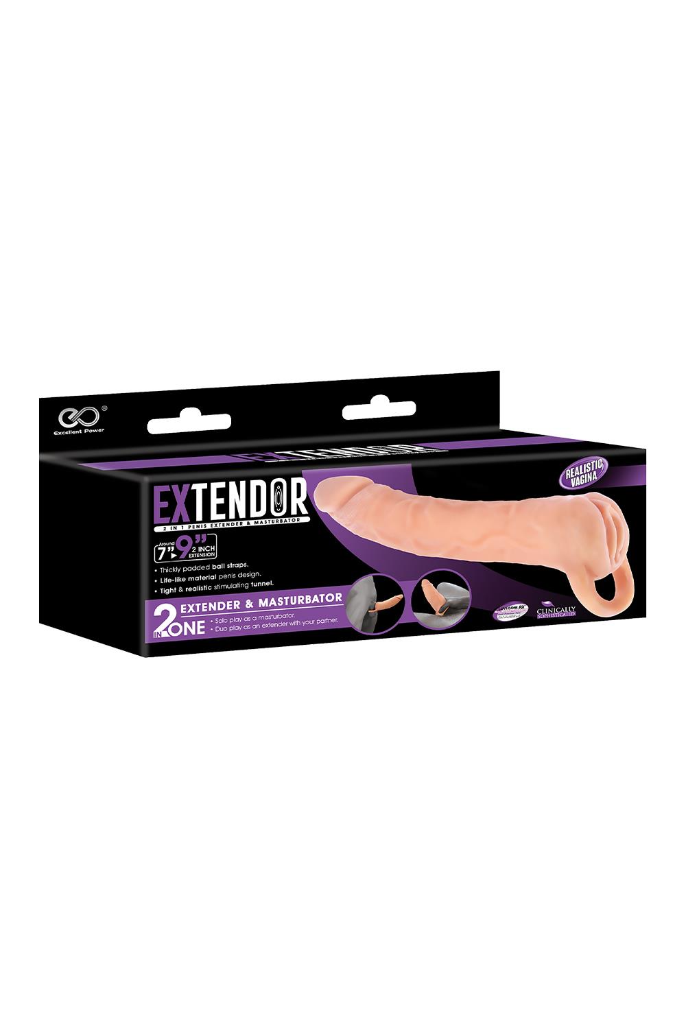 NMC TWO IN ONE 9 INCH PENIS EXTENDER AND MASTURBATOR FLESH