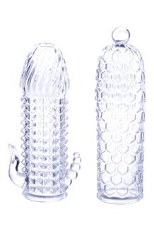 2 Seductive Tickler Sleeves Set Clear