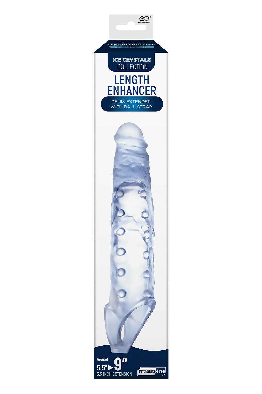 NMC 9 INCH TPE TRANSPARENT PENIS LENGTH ENHANCER WITH BALL STRAP