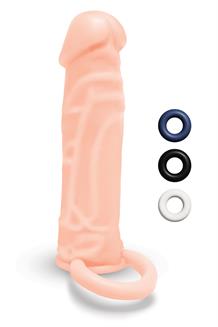 Silicone Realistic Penis Extender with Ball Loop Flesh