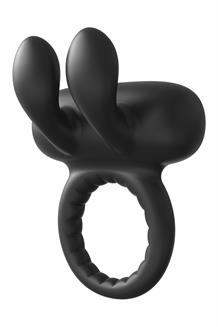Rabbit Vibrating Cockring Black