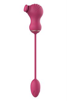 Flexible Dual Stimulator And Vibrating Egg Pink