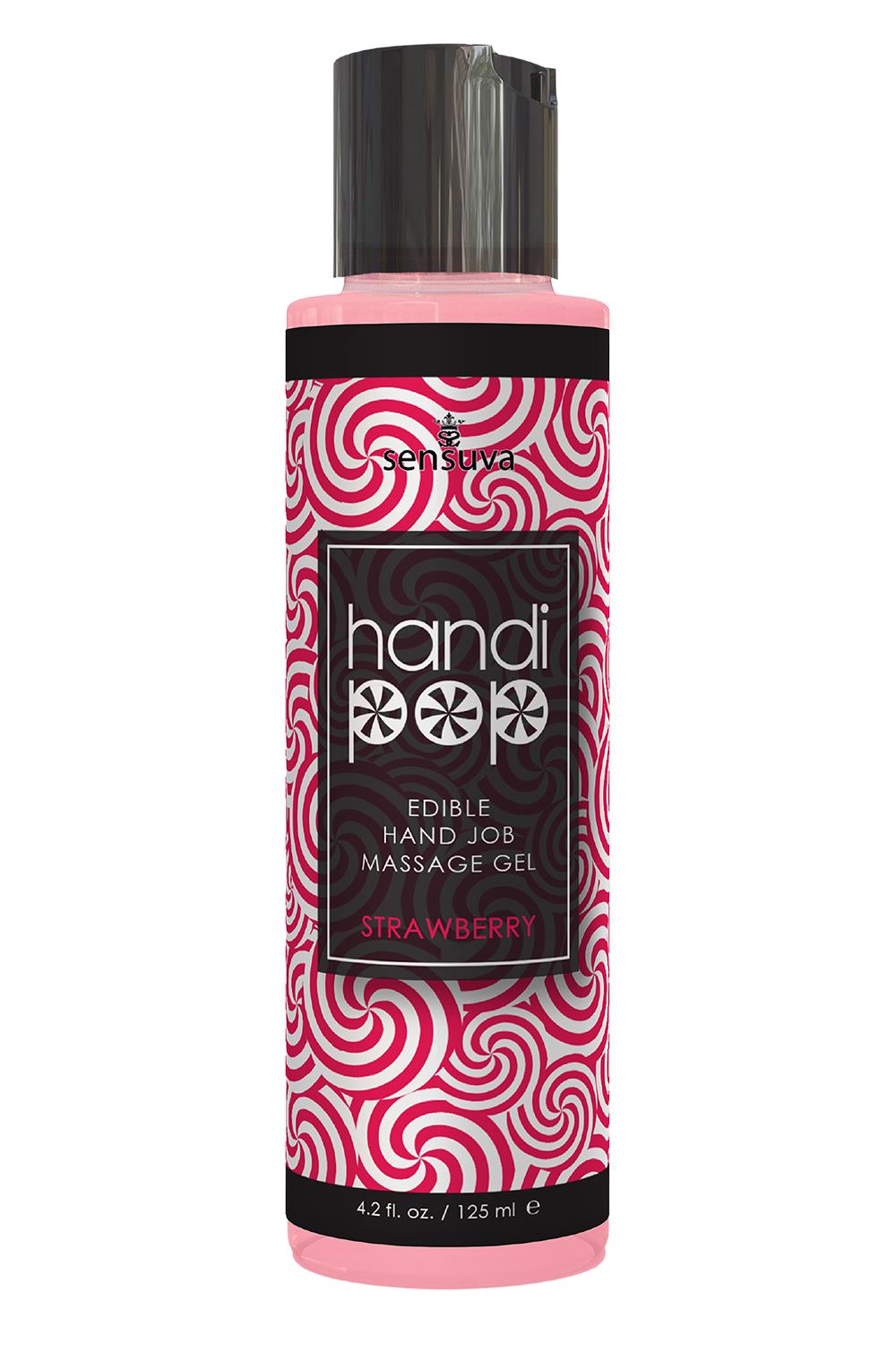SENSUVA HANDIPOP EDIBLE MASSAGE GEL STRAWBERRY 125ML