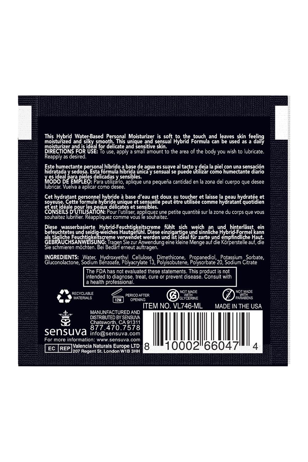 SENSUVA HYBRID PERSONAL MOISTURIZER COTTON CANDY 6 ML