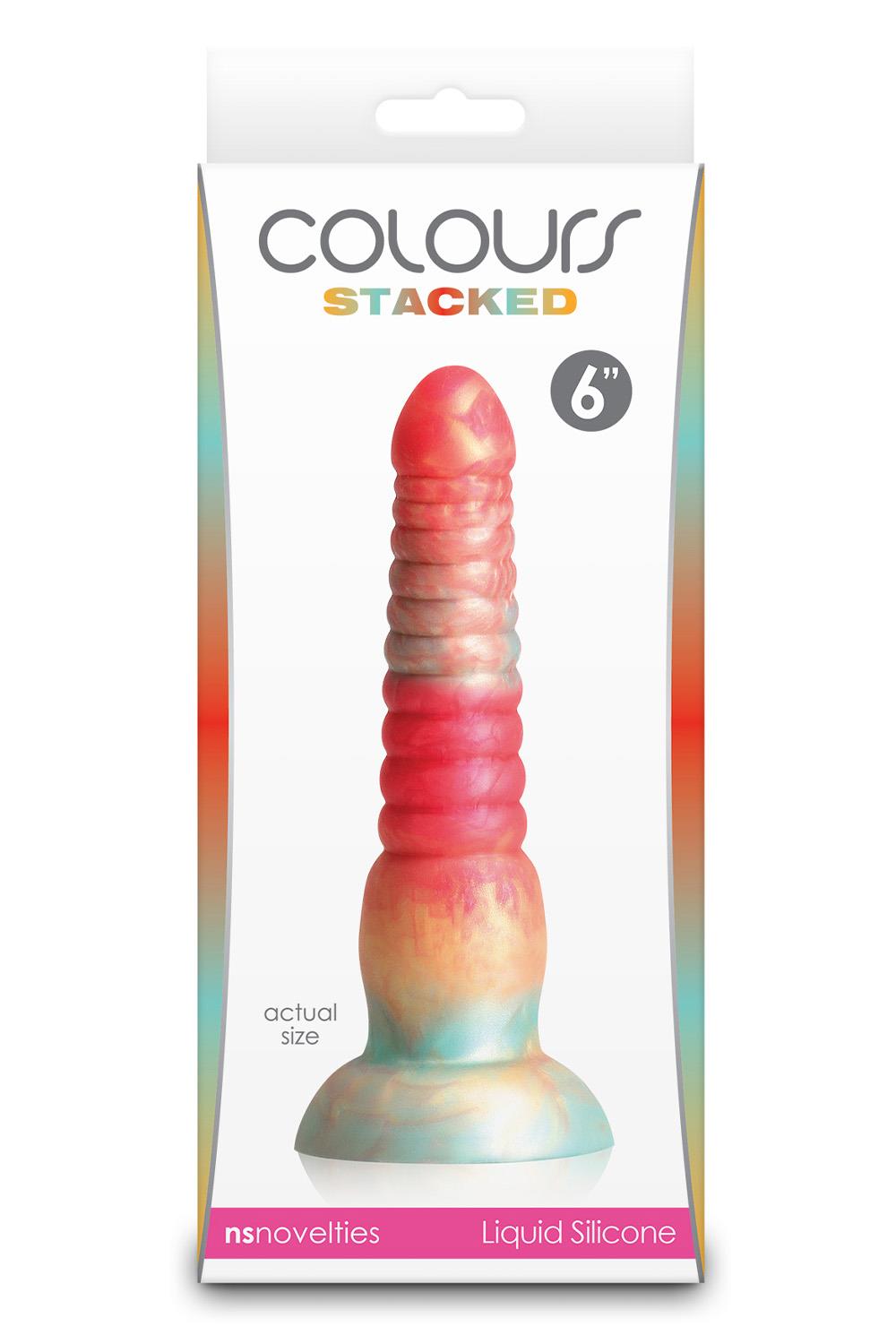 COLOURS STACKED 6 INCH DILDO RED/GOLD