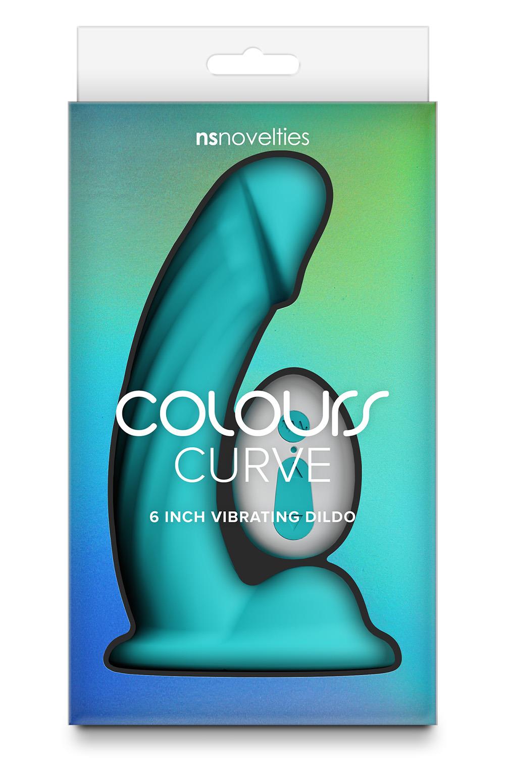COLOURS CURVE VIBRATING 6 INCH DILDO TEAL