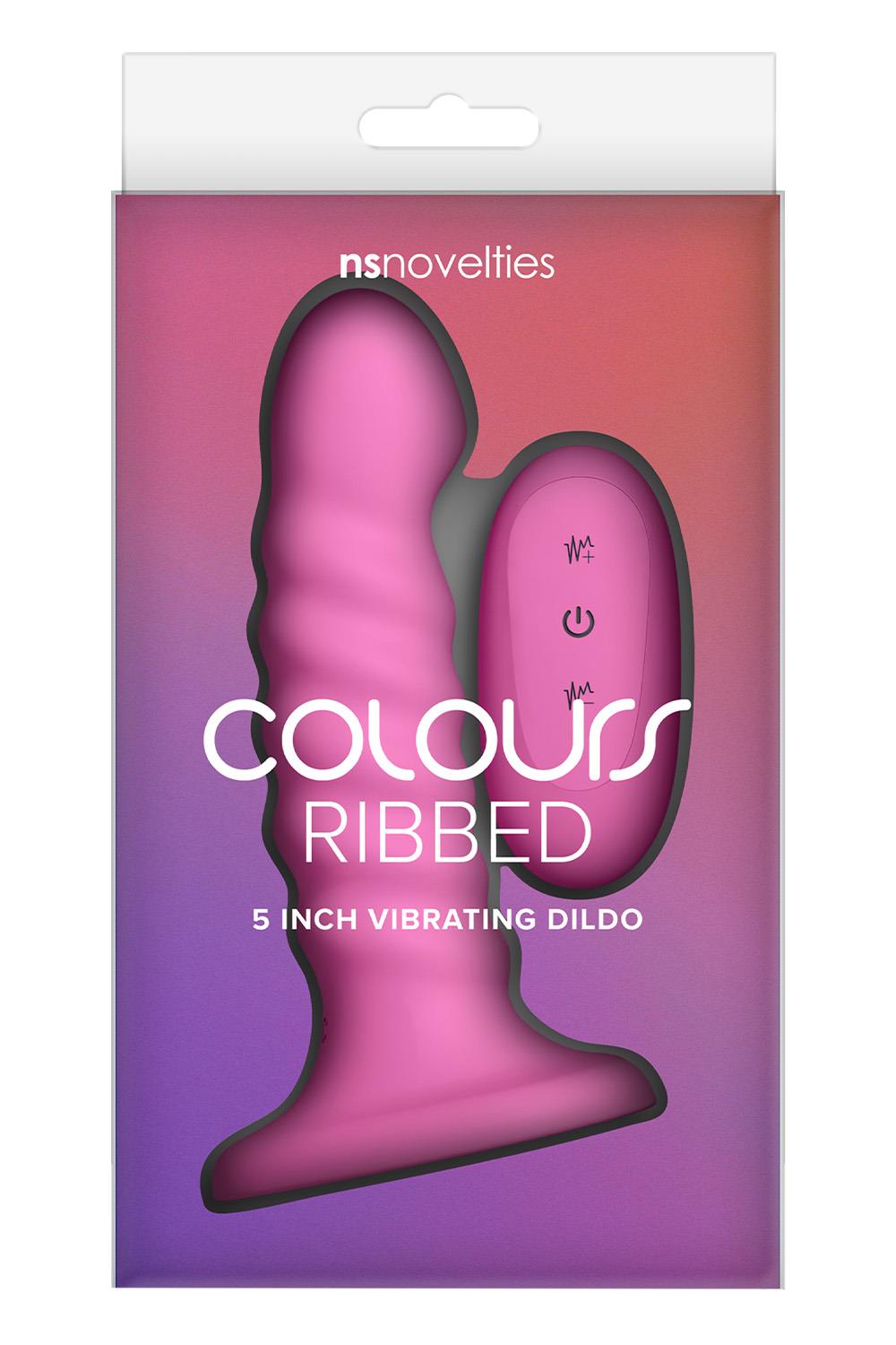 COLOURS RIBBED 5 INCH VIBRATING PINK