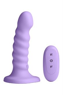 Ribbed 5 Inch Vibrating Purple