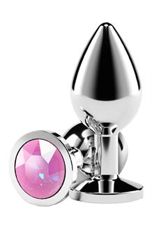 Silver Medium Pink Gem