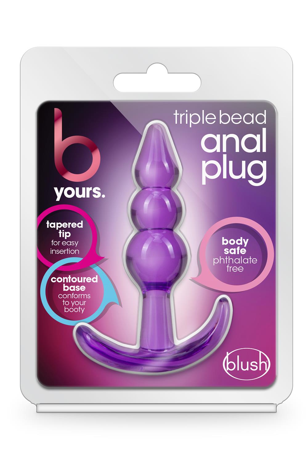 B YOURS TRIPLE BEAD ANAL PLUG PURPLE