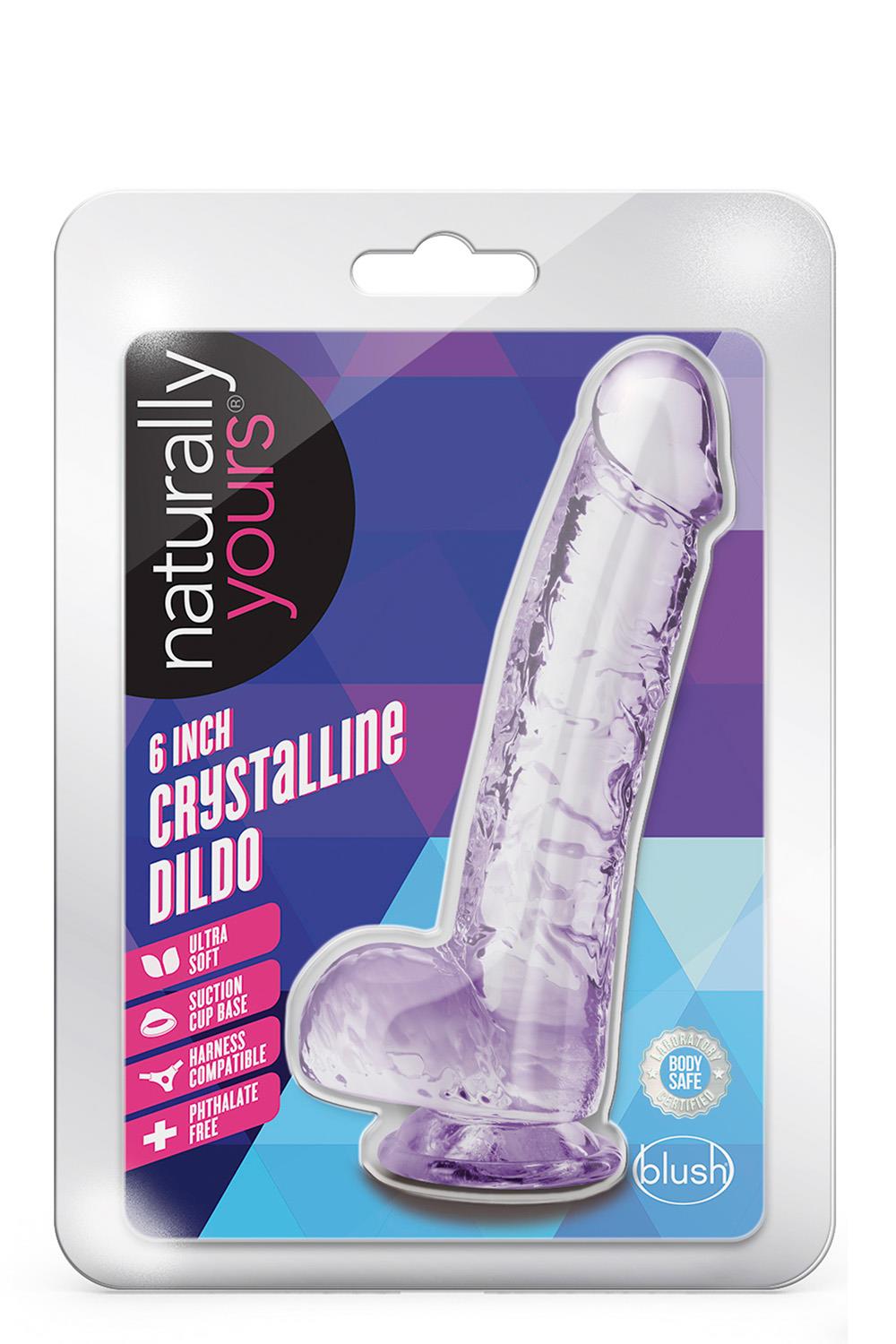 NATURALLY YOURS  6 INCH CRYSTALLINE DILDO  AMETHYST