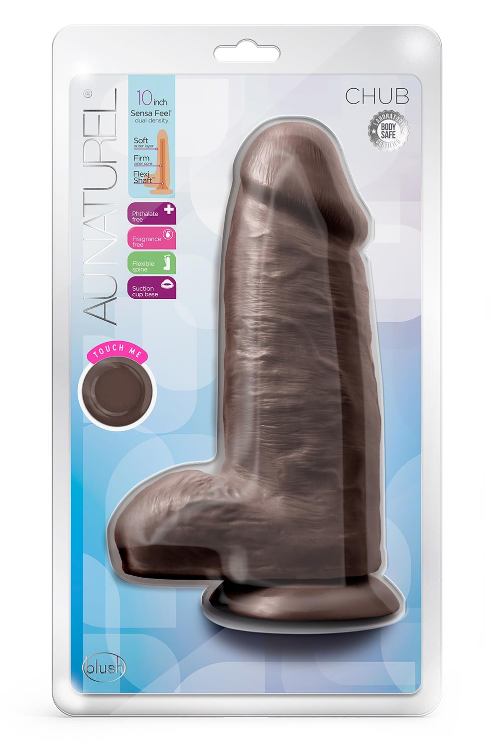 AU NATUREL CHUB 10 INCH DILDO CHOCOLATE