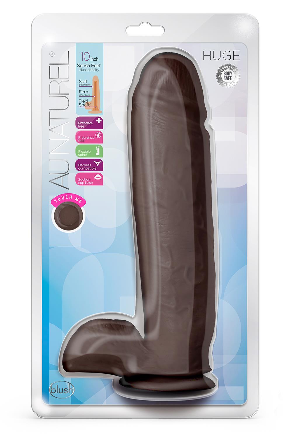 AU NATUREL HUGE 10 INCH DILDO CHOCOLATE