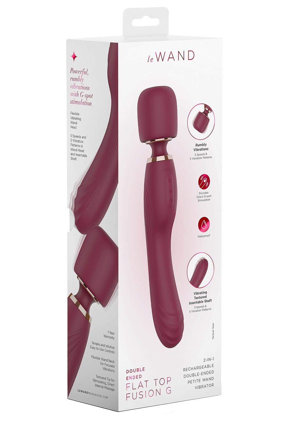 LE WAND FLAT TOP FUSION G 2-IN1 DOUBLE ENDED WAND VIBRATOR