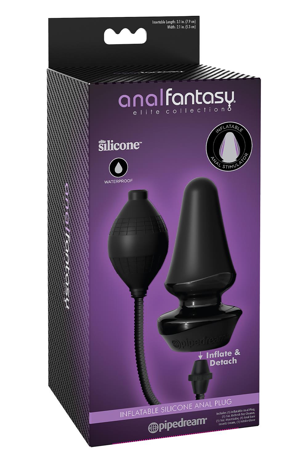 ANAL FANTASY ELITE INFLATABLE SILICONE BUTT PLUG BLACK