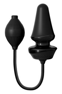 Inflatable Silicone Butt Plug Black