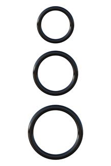 Silicone 3-Ring Stamina Set Black