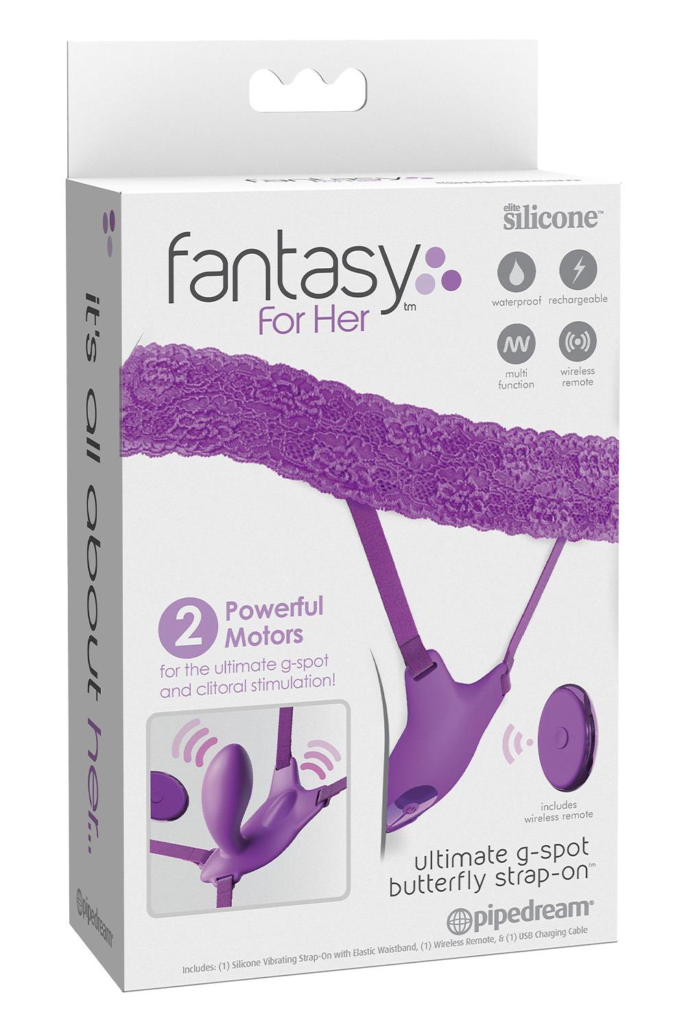 FANTASY FOR HER ULTIMATE G-SPOT BUTTERFLY STRAP-ON PURPLE