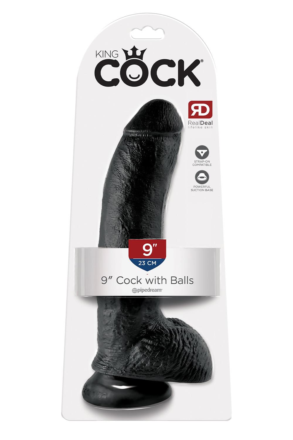 KING COCK 9 INCH COCK WITH BALLS BLACK