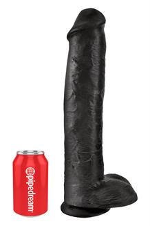 15 Inch Cock with Balls Black
