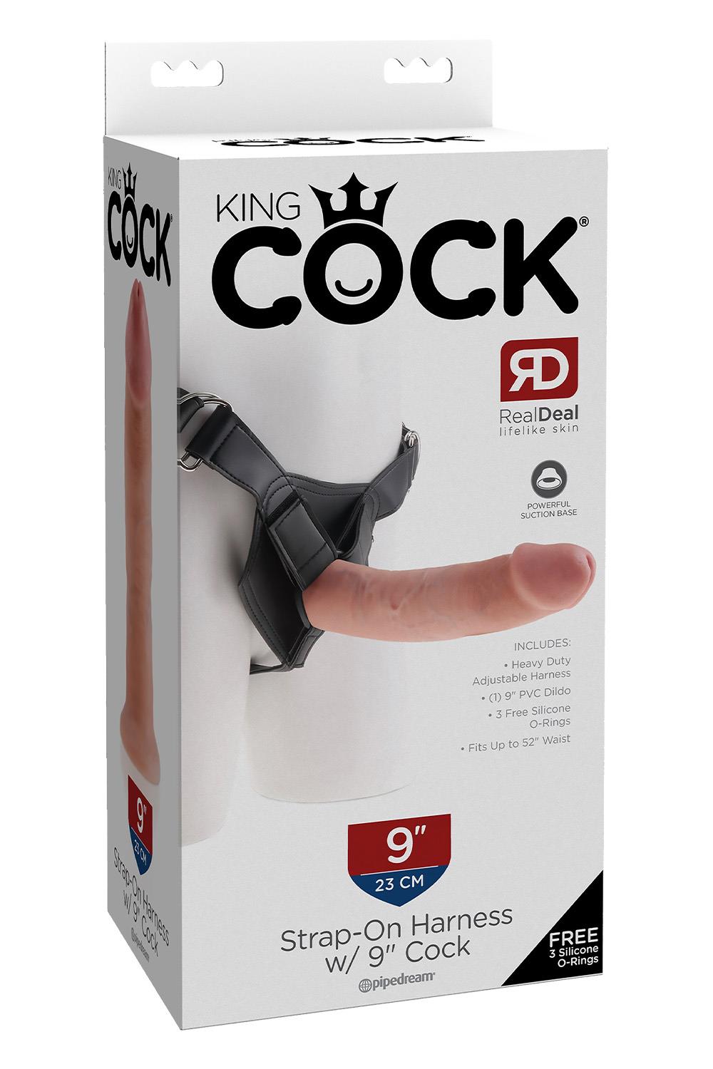 KING COCK STRAP ON HARNESS WITH 9 INCH COCK LIGHT