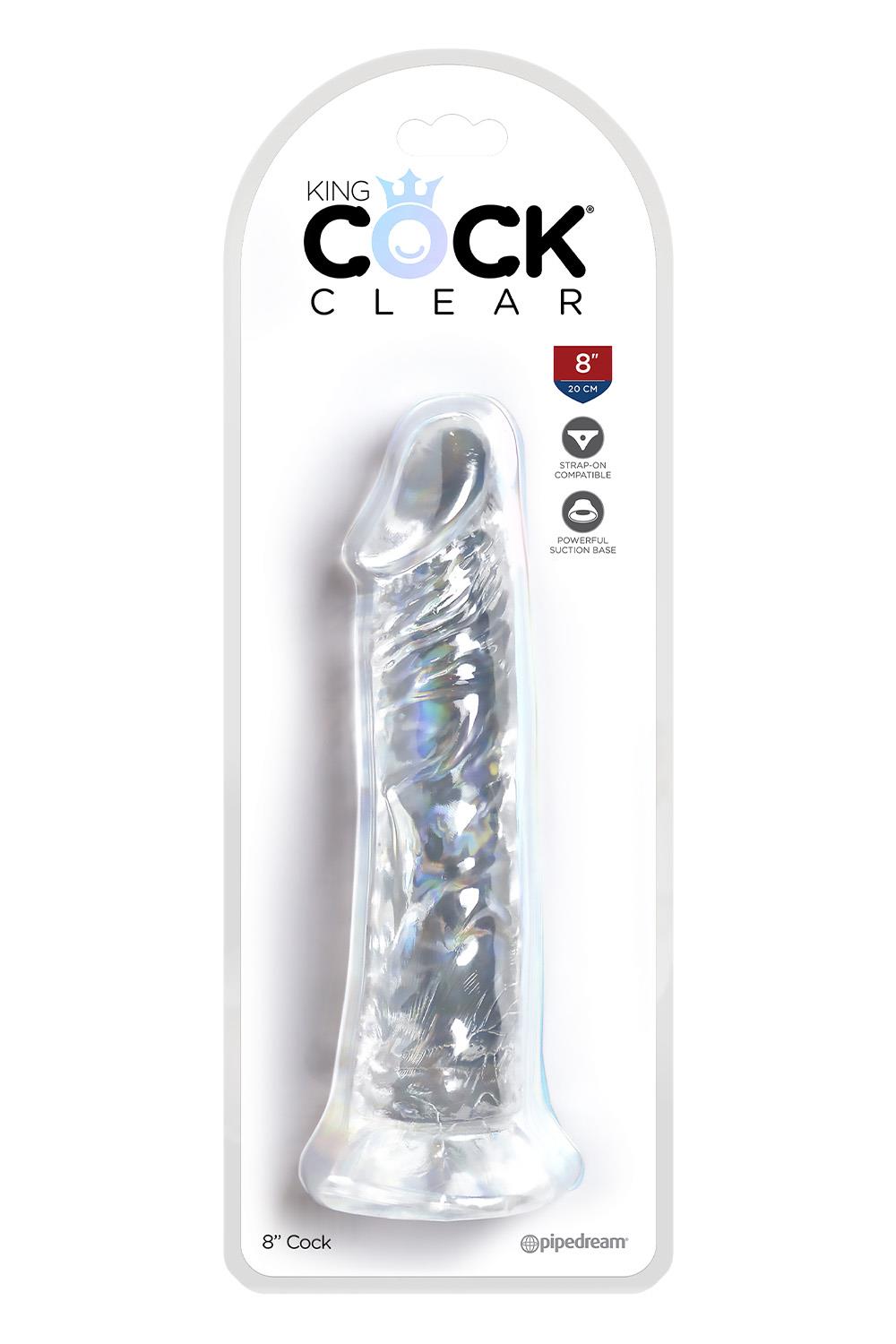 KING COCK CLEAR 8 INCH CLEAR