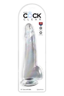 KING COCK CLEAR 10 INCH COCK WITH BALLS CLEAR