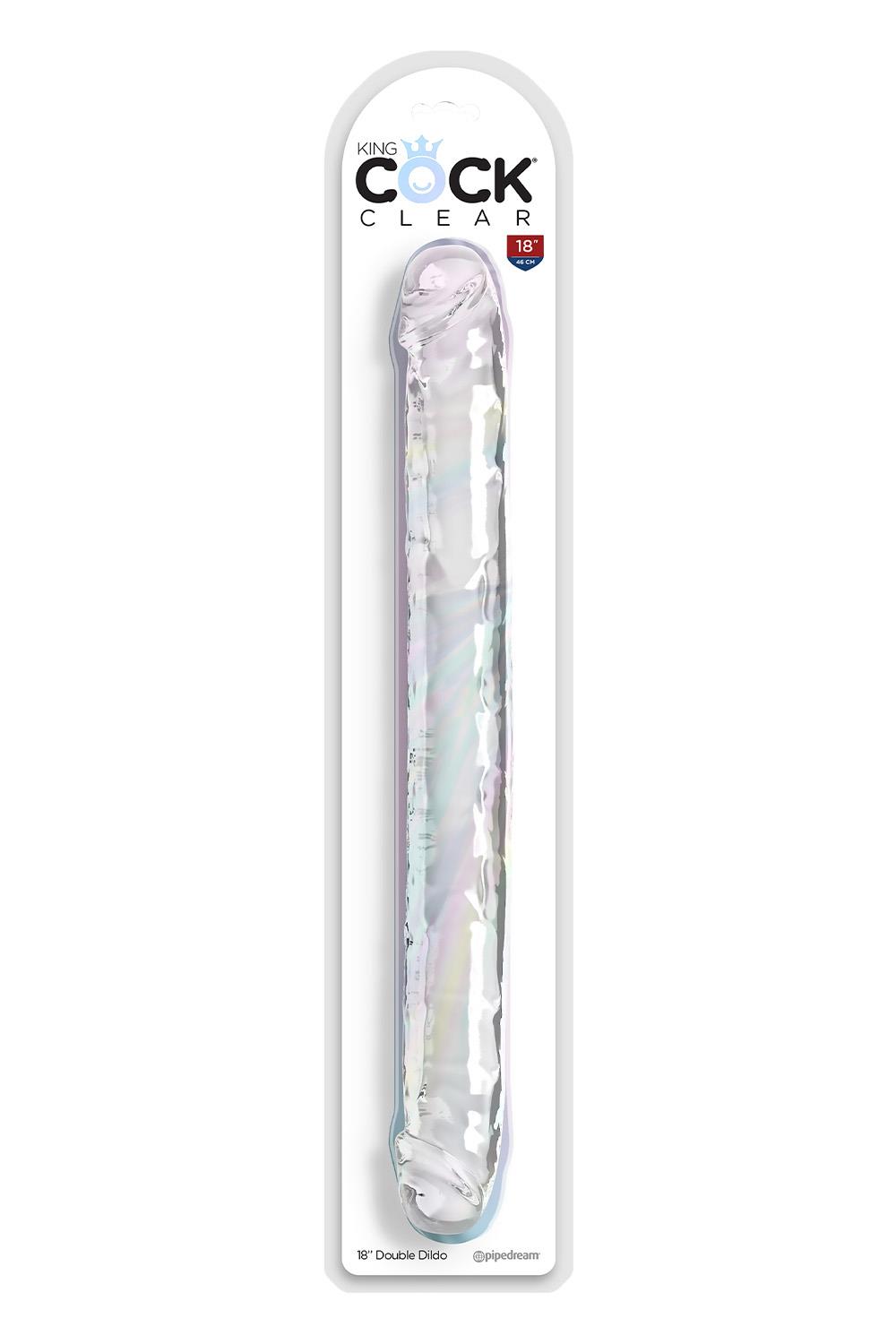 KING COCK CLEAR 18 INCH DOUBLE DILDO CLEAR