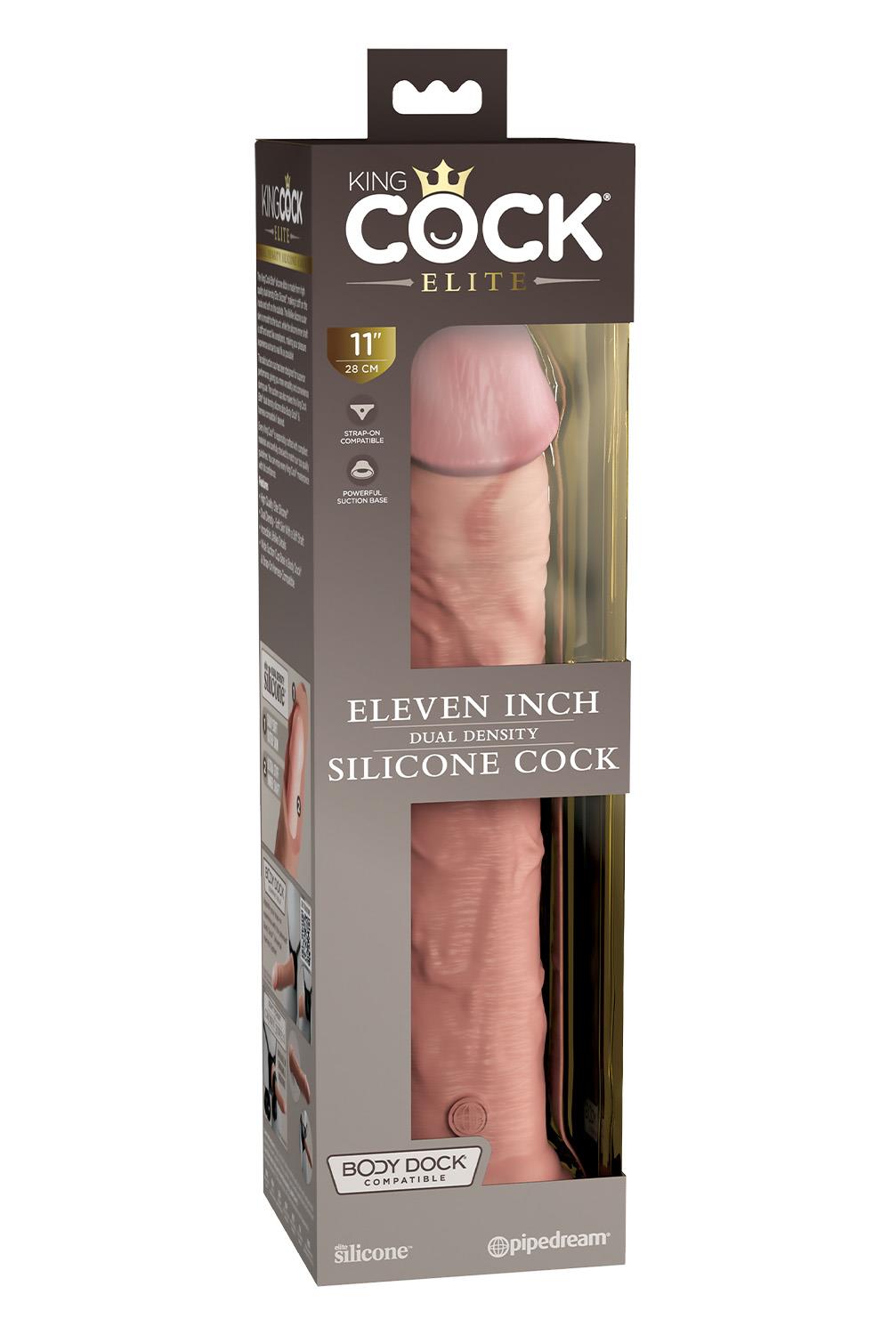 KING COCK ELITE 11 INCH DUAL DENSITY SILICONE COCK LIGHT