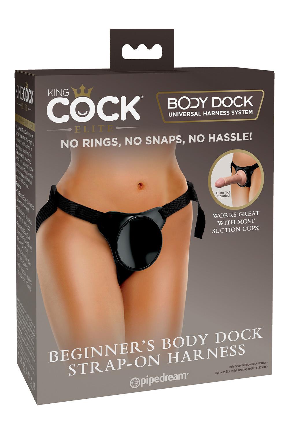 KING COCK ELITE BEGINNER'S BODY DOCK STRAP-ON HARNESS BLACK