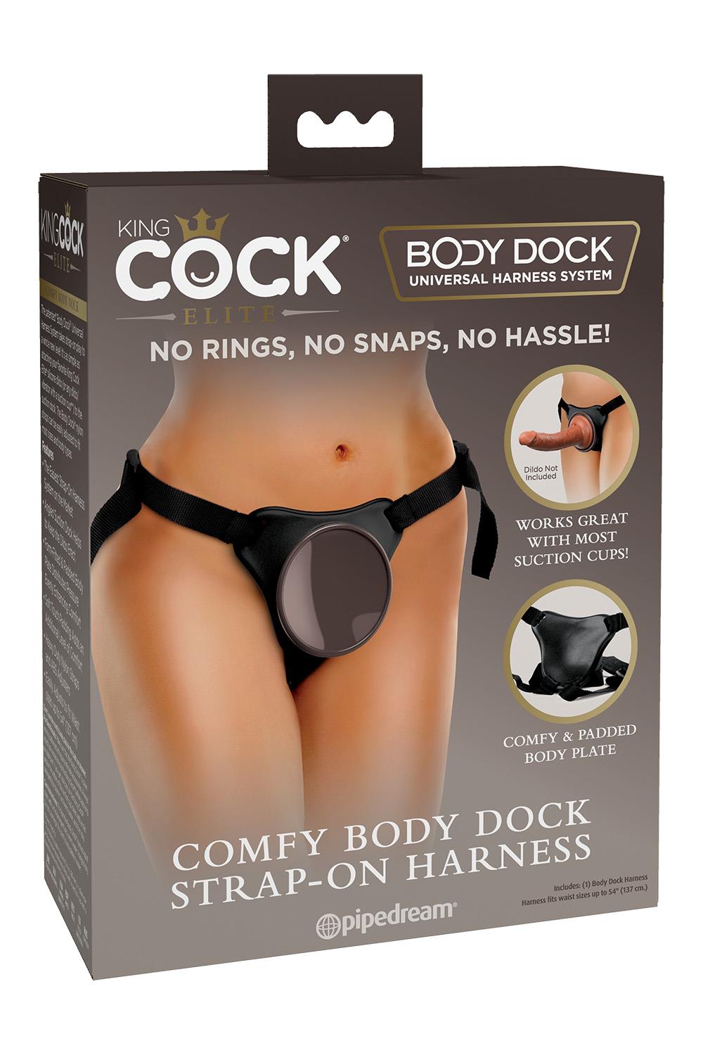 KING COCK ELITE COMFY BODY DOCK STRAP-ON HARNESS BLACK