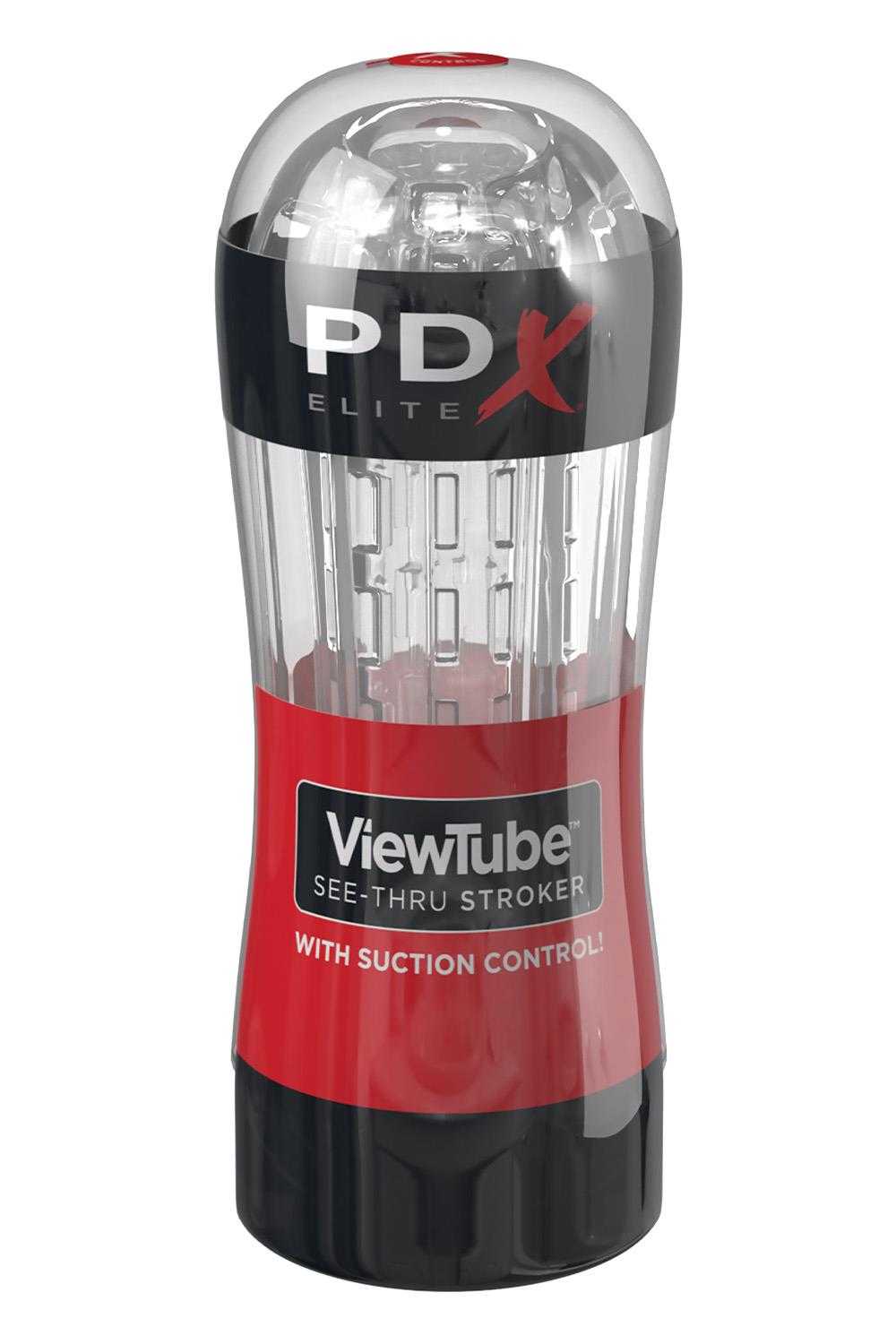 PDX ELITE VIEWTUBE SEE-THRU STROKER RED