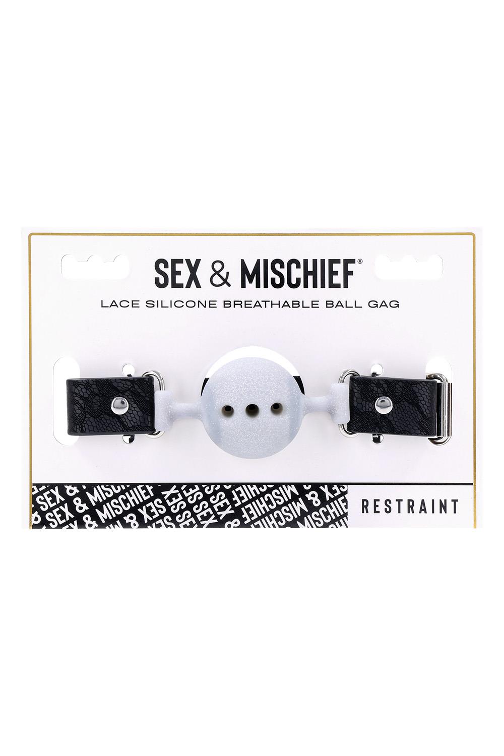 SPORTSHEETS SEX AND MISCHIEF LACE SILICONE BREATHABLE BALL GAG