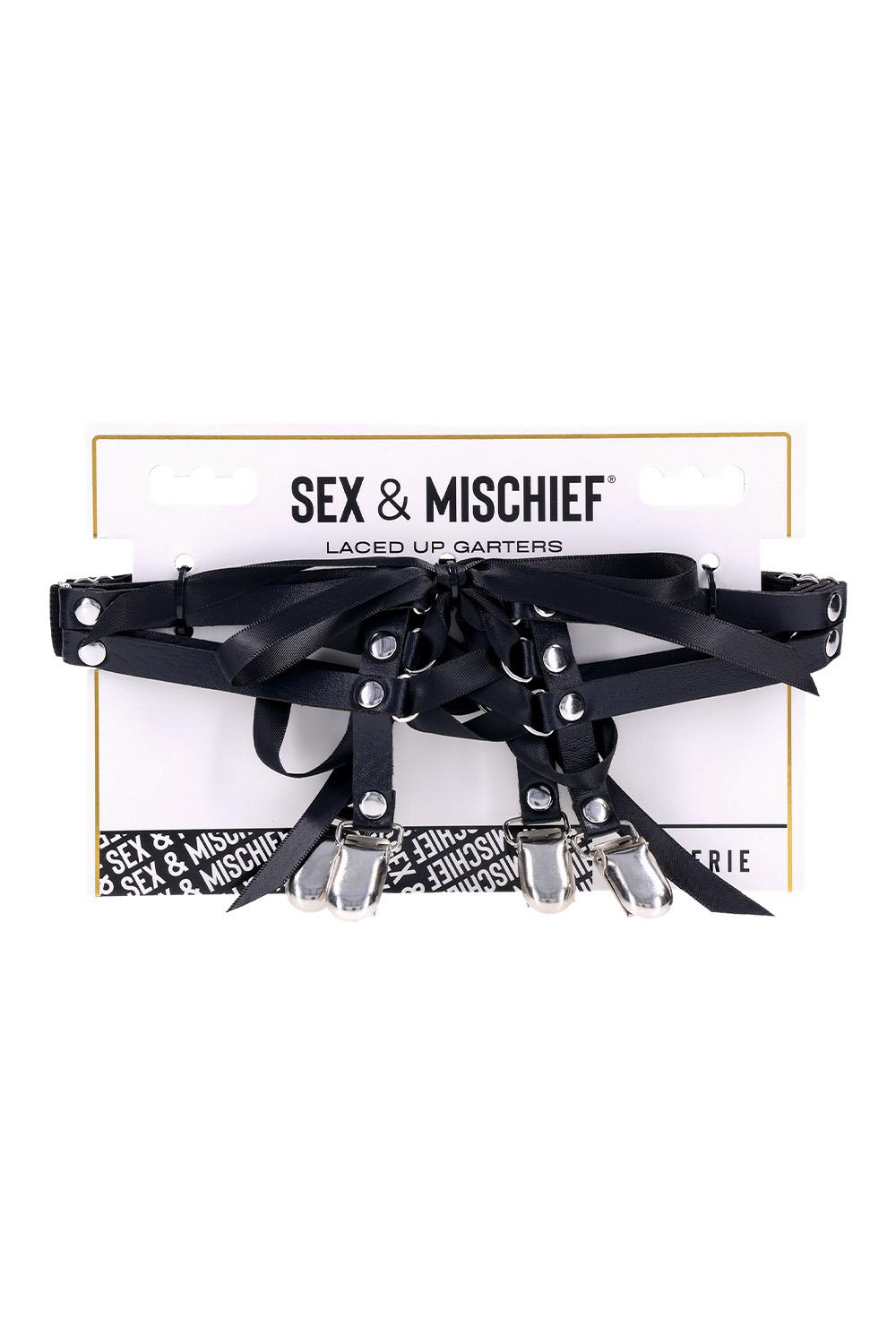 SPORTSHEETS SEX AND MISCHIEF LACED UP GARTERS