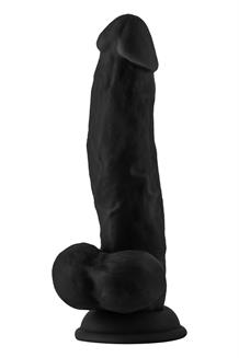 Model N 8.5 Inch Liquid Silicone Dong With Balls Black
