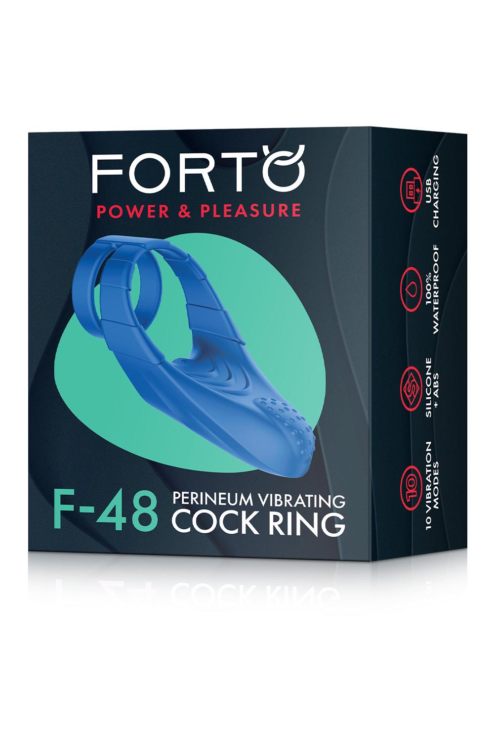 FORTO F-48 VIBRATING PERINEUM DOUBLE C-RING BLUE