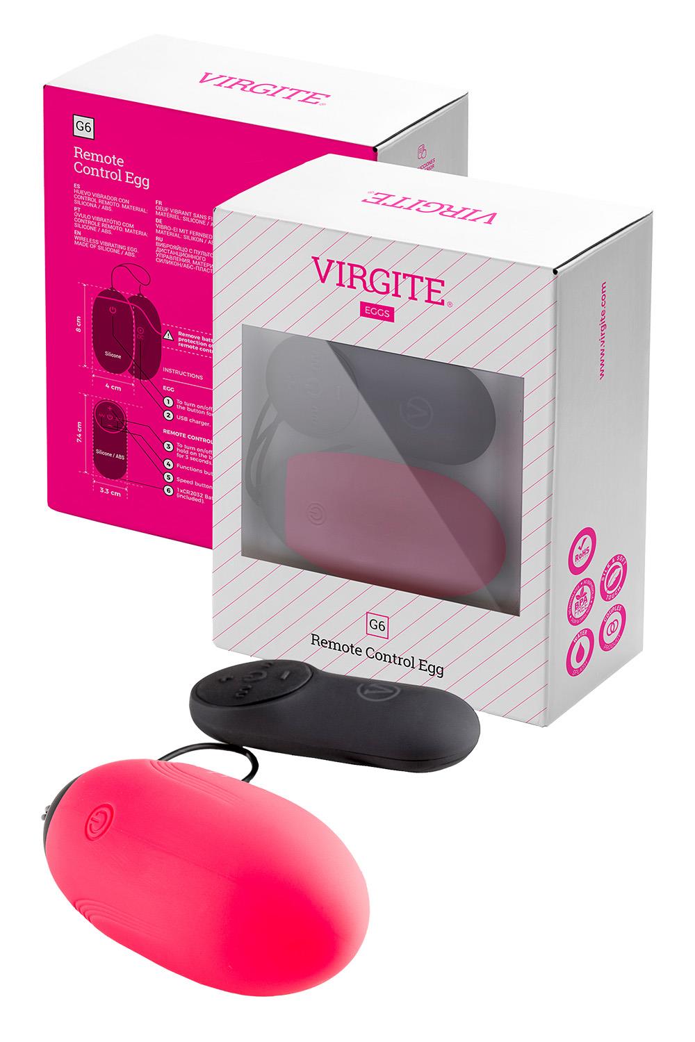 VIRGITE G6 RECHARGEABLE EGG AND REMOTE G6 PINK