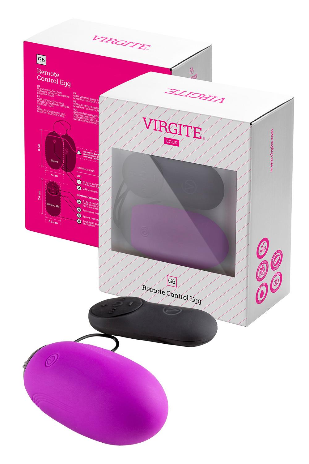VIRGITE G6 RECHARGEABLE EGG AND REMOTE G6 PURPLE