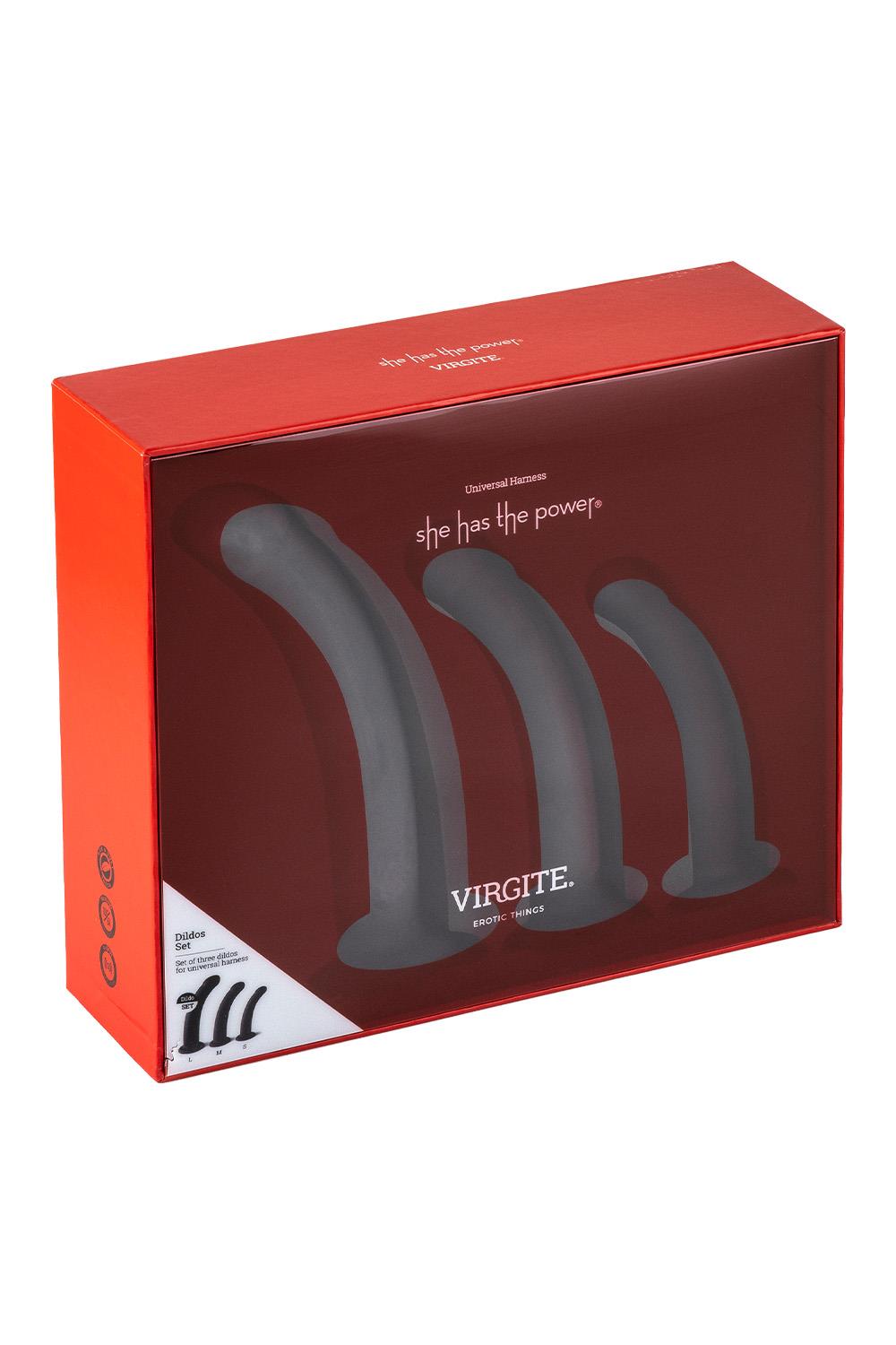 VIRGITE  SET OF 3 DILDOS SIZES S M L BLACK