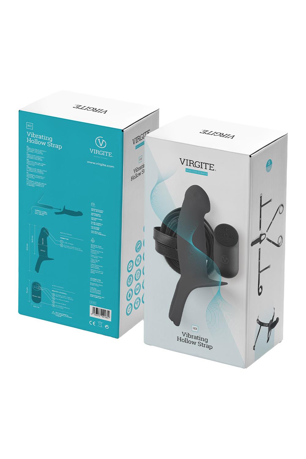 VIRGITE H3 VIBRATING HOLLOW STRAP H3 SIZE S BLACK