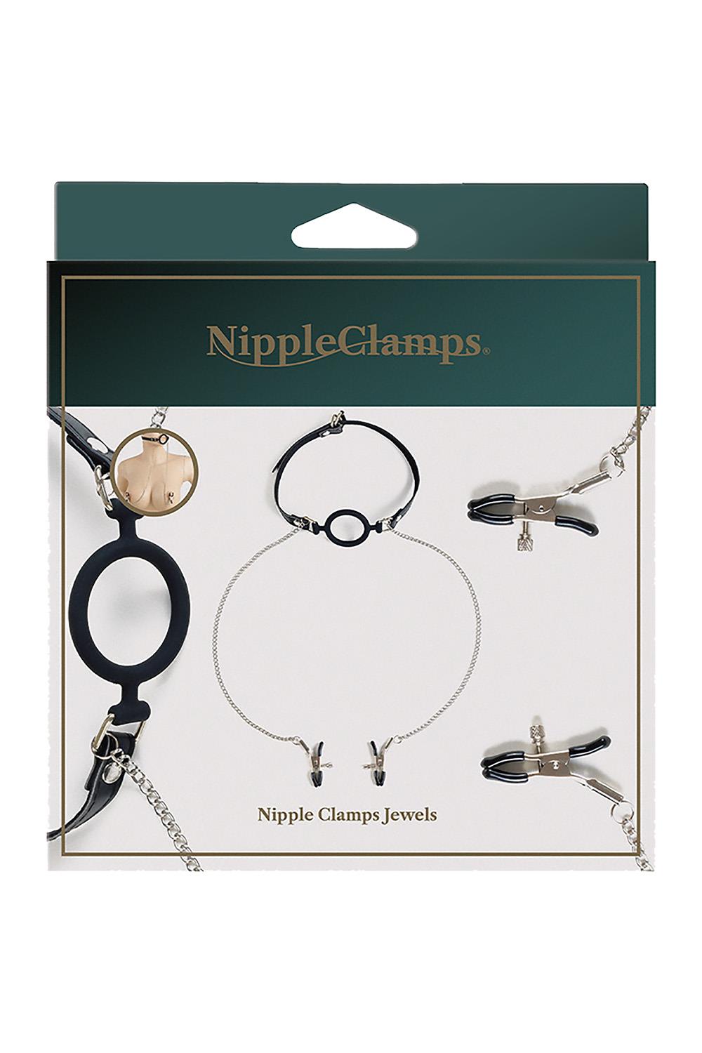VIRGITE NIPPLE CLAMPS WITH O-RING GAG