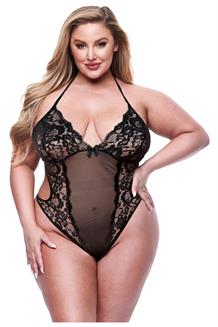 Eco Lace and Mesh Teddy Black, QS