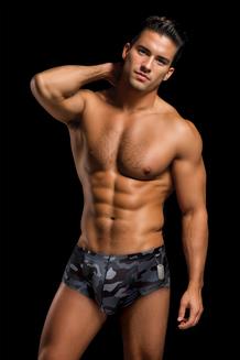 Camo Trunks With Dog Tag Black