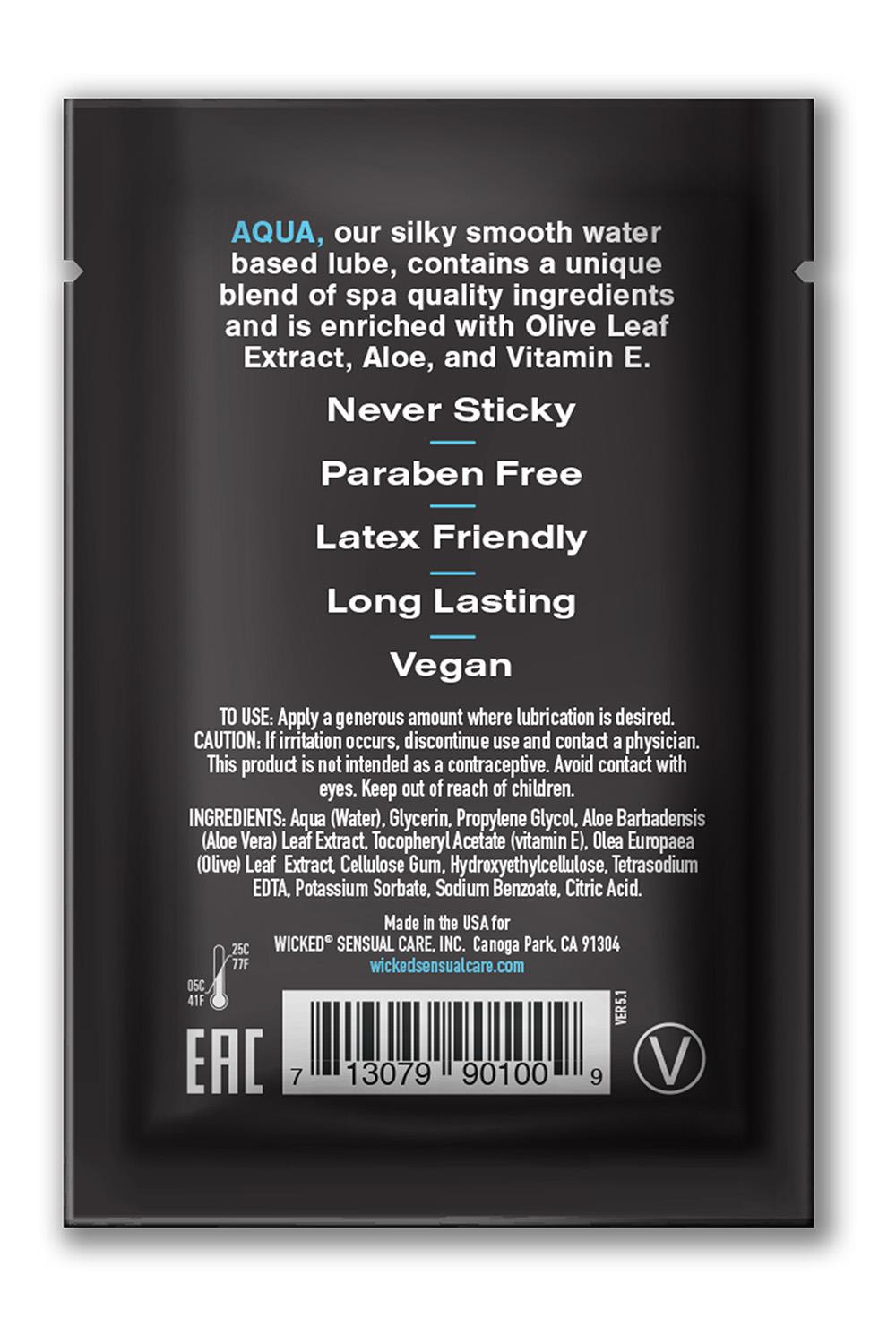 SACHET WICKED AQUA LUBE 50PCS