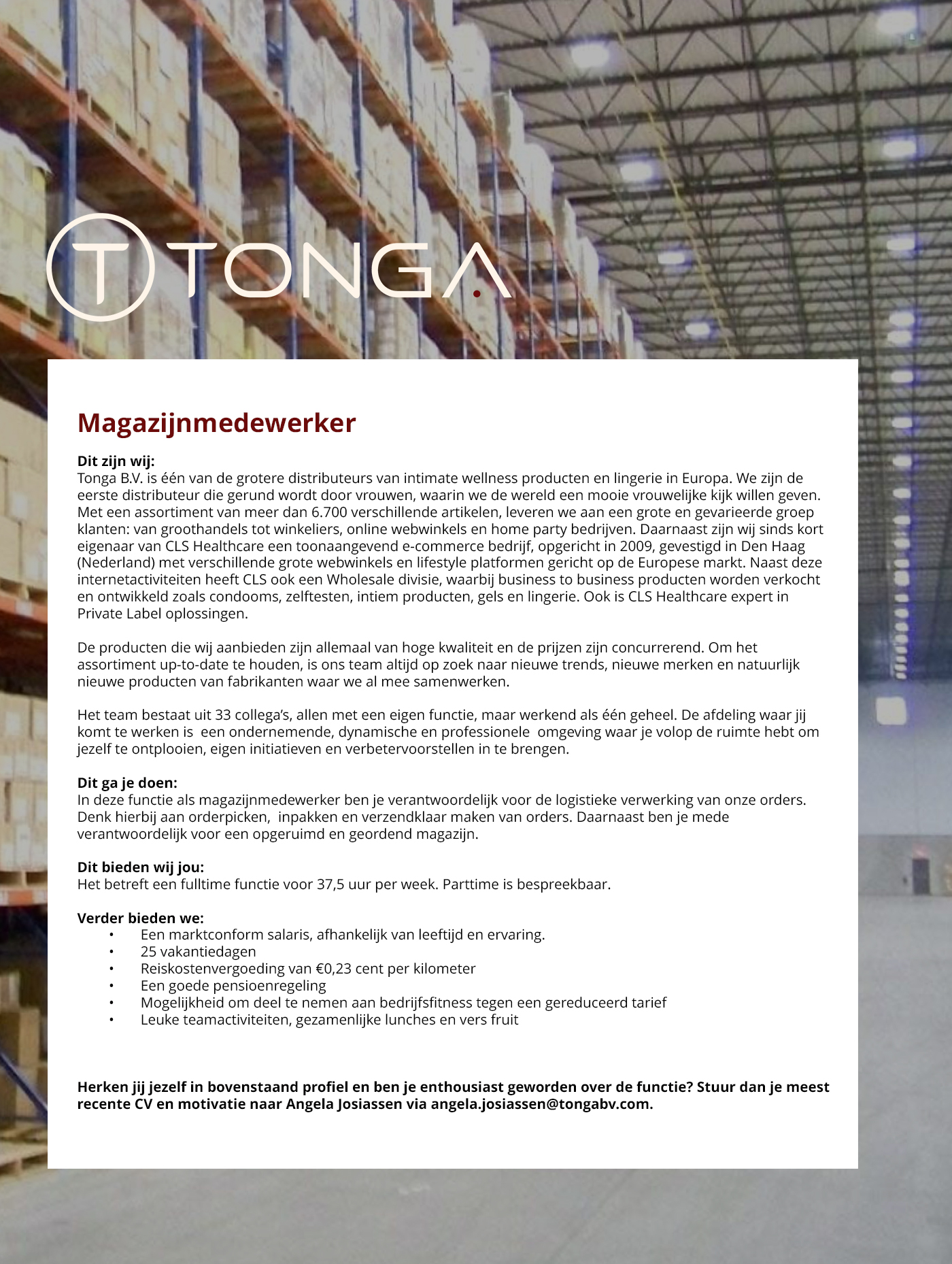 vacature magazijnmedewerker